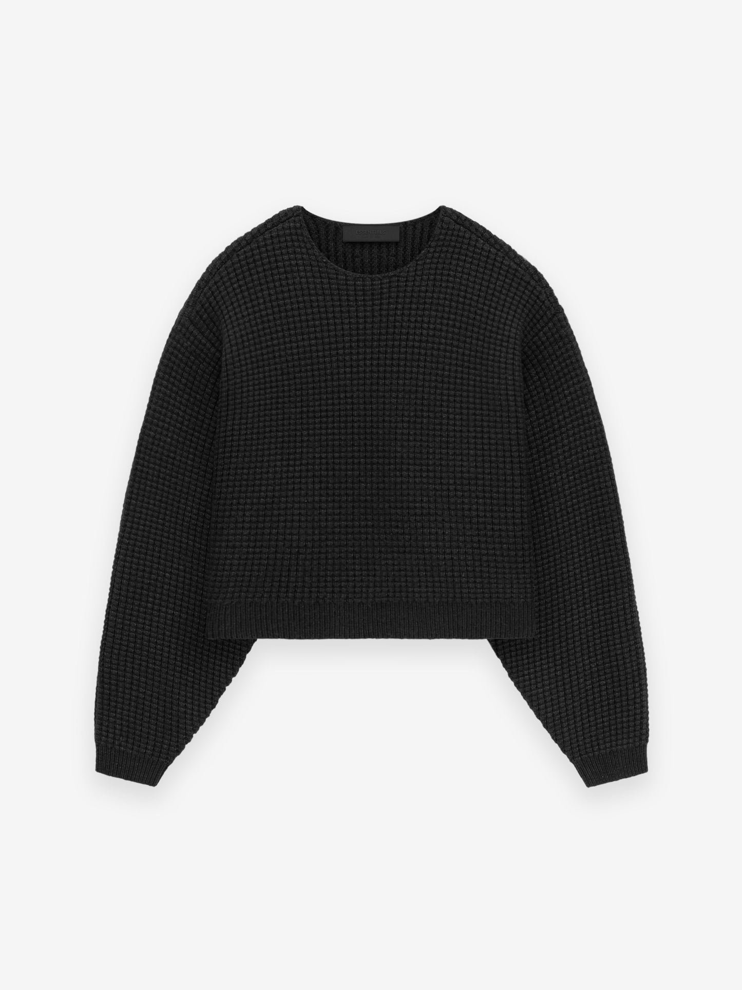 Womens Heavy Waffle Cropped Crewneck