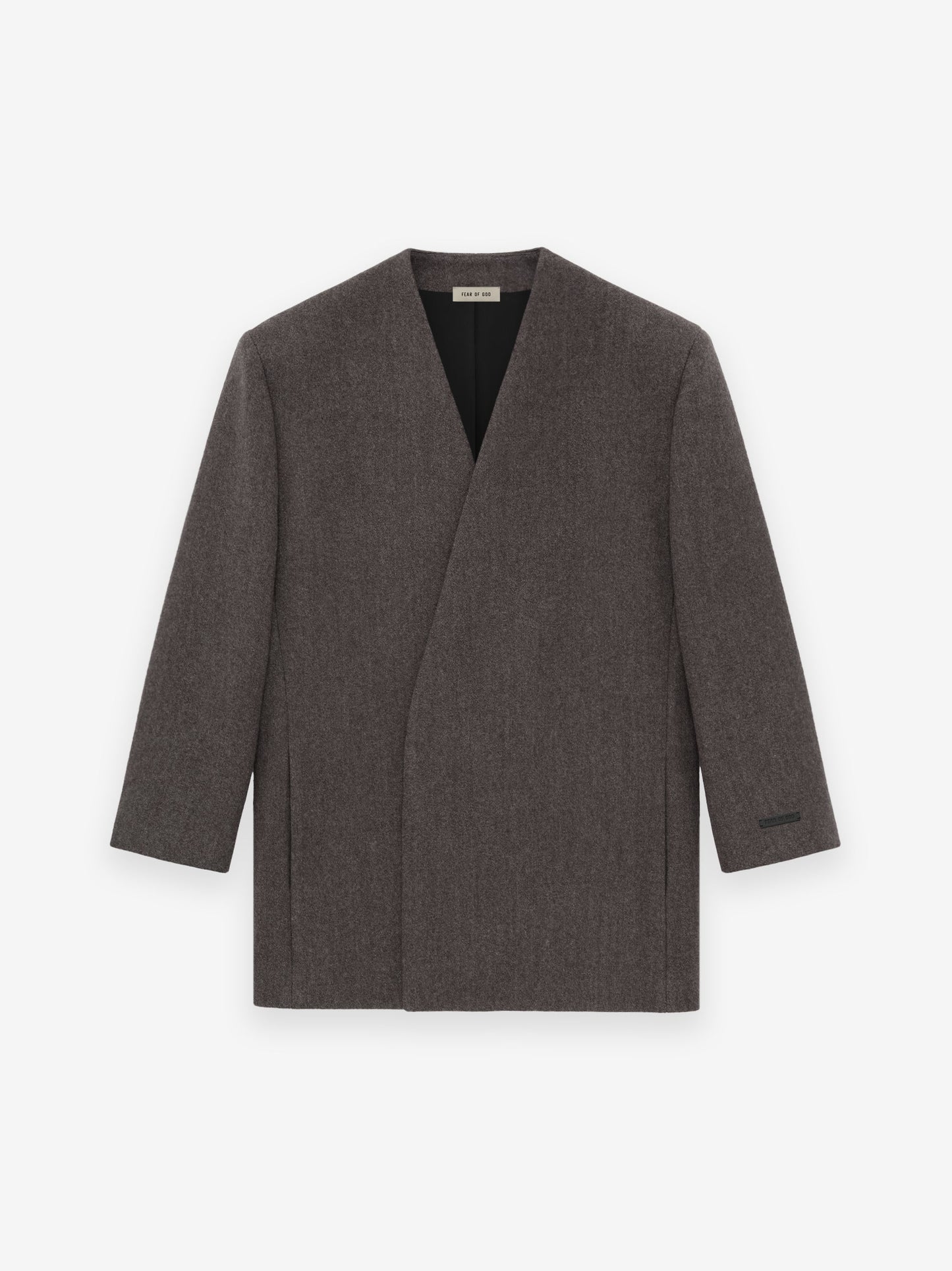 Heavy Wool Lapelless Blazer